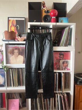 Vintage genuine Leather Pants size 9/10 black